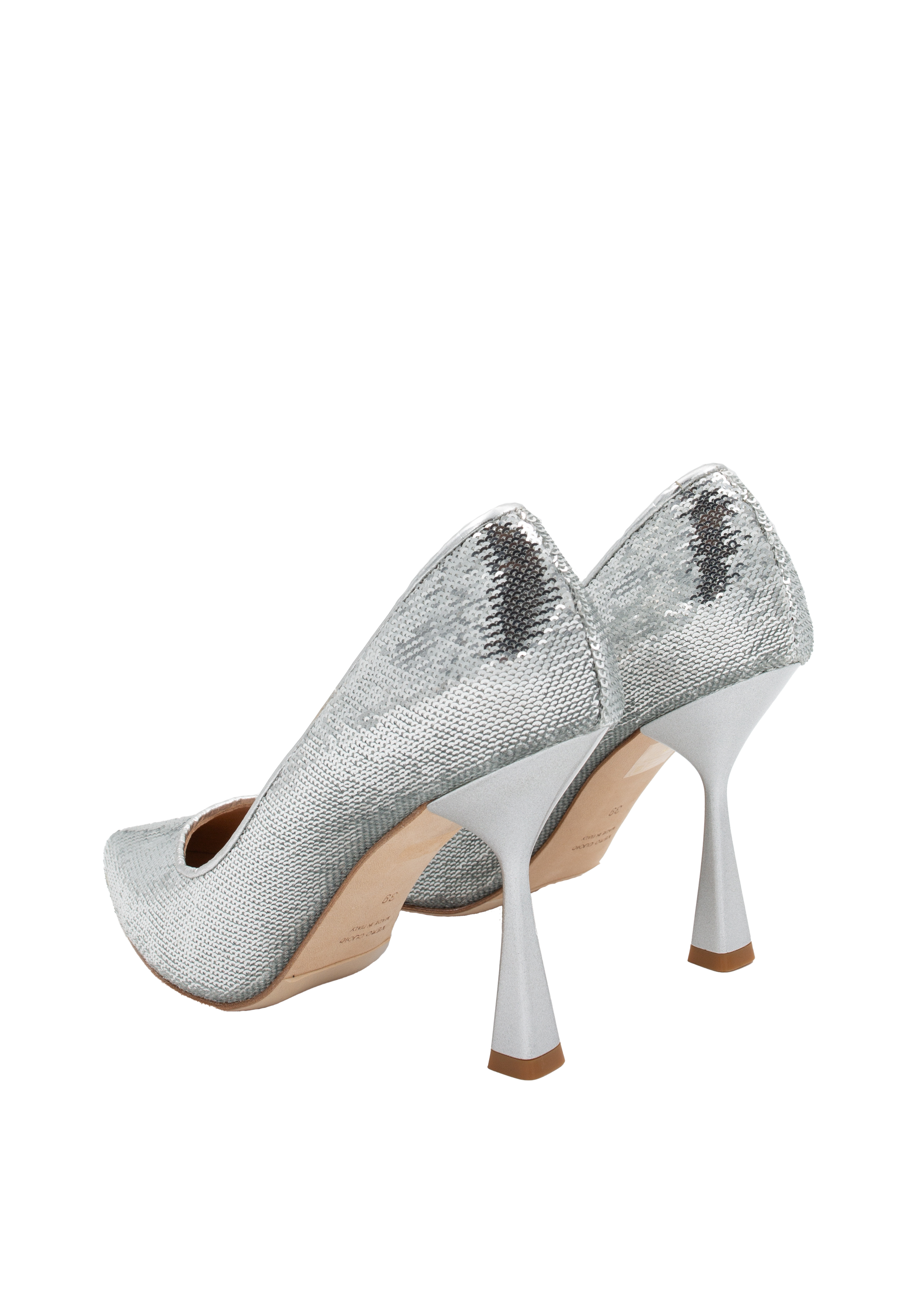 Silver bead heels