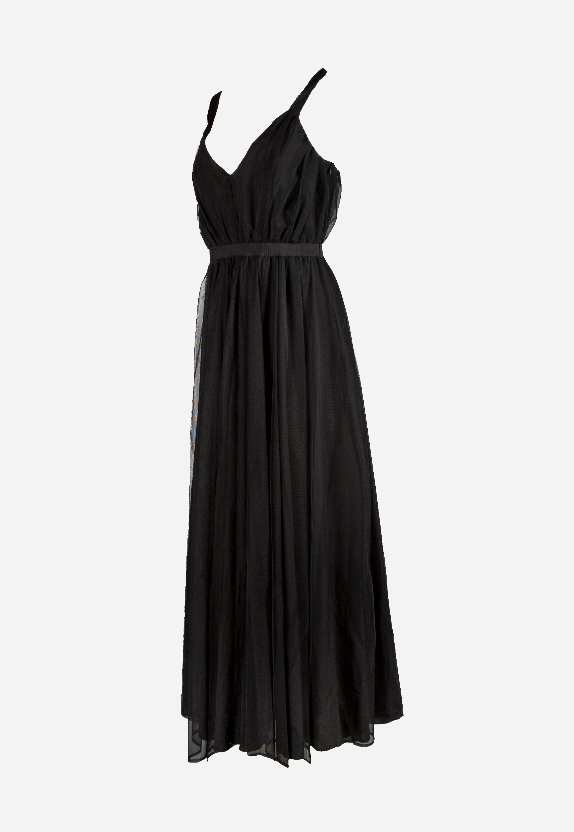 Long black dress with thin straps