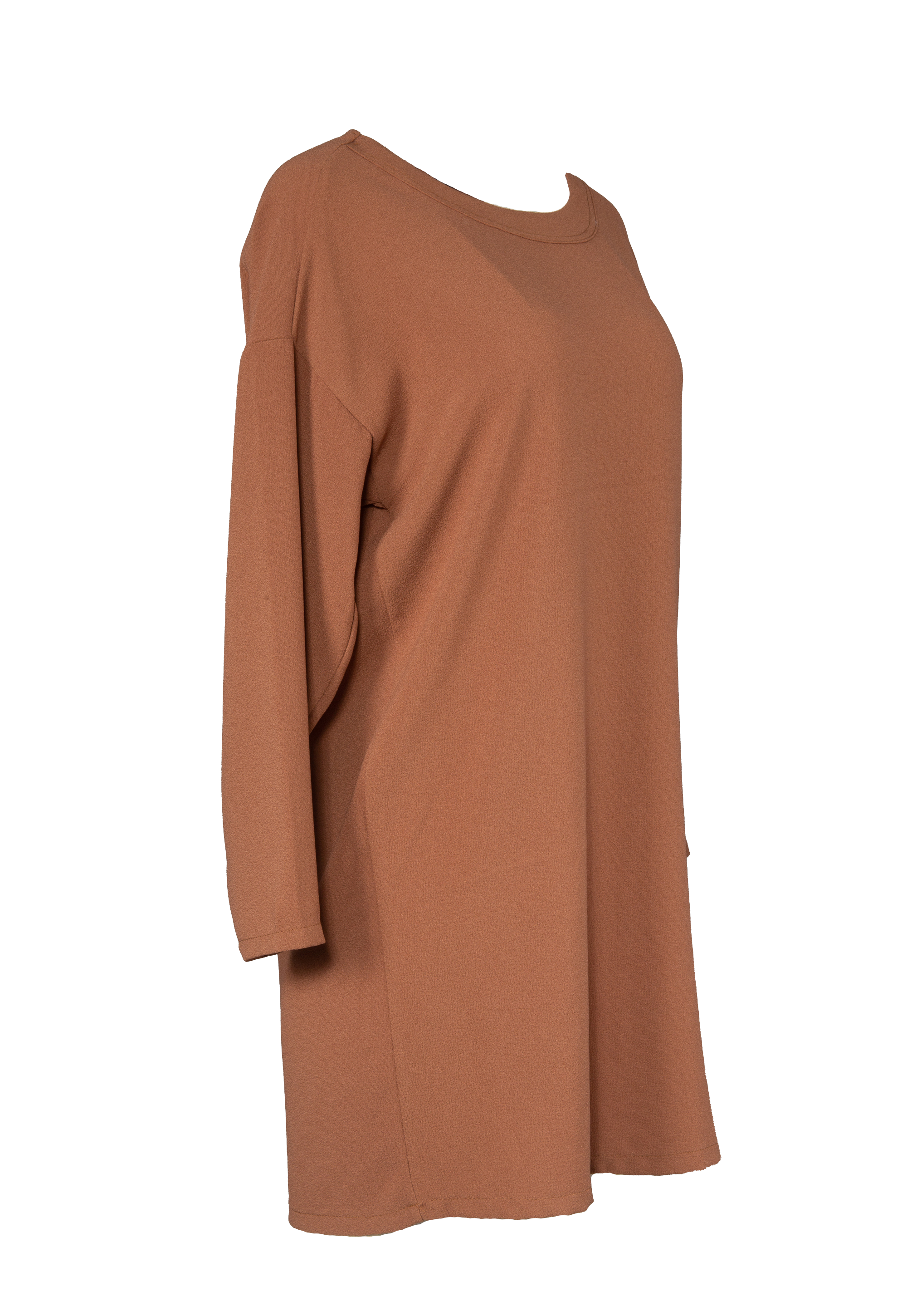 Tunic with a straight cut and a round neckline