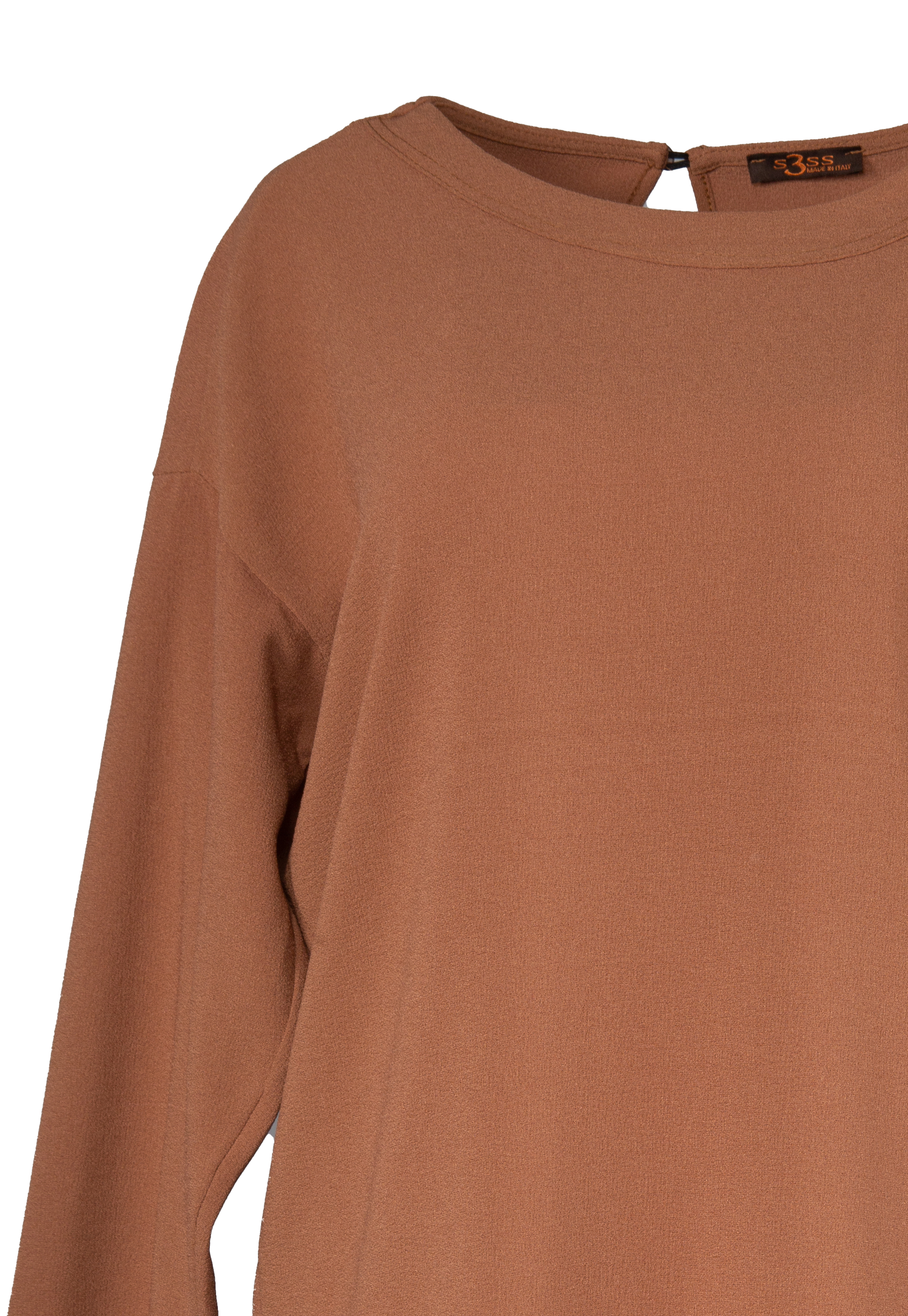 Tunic with a straight cut and a round neckline