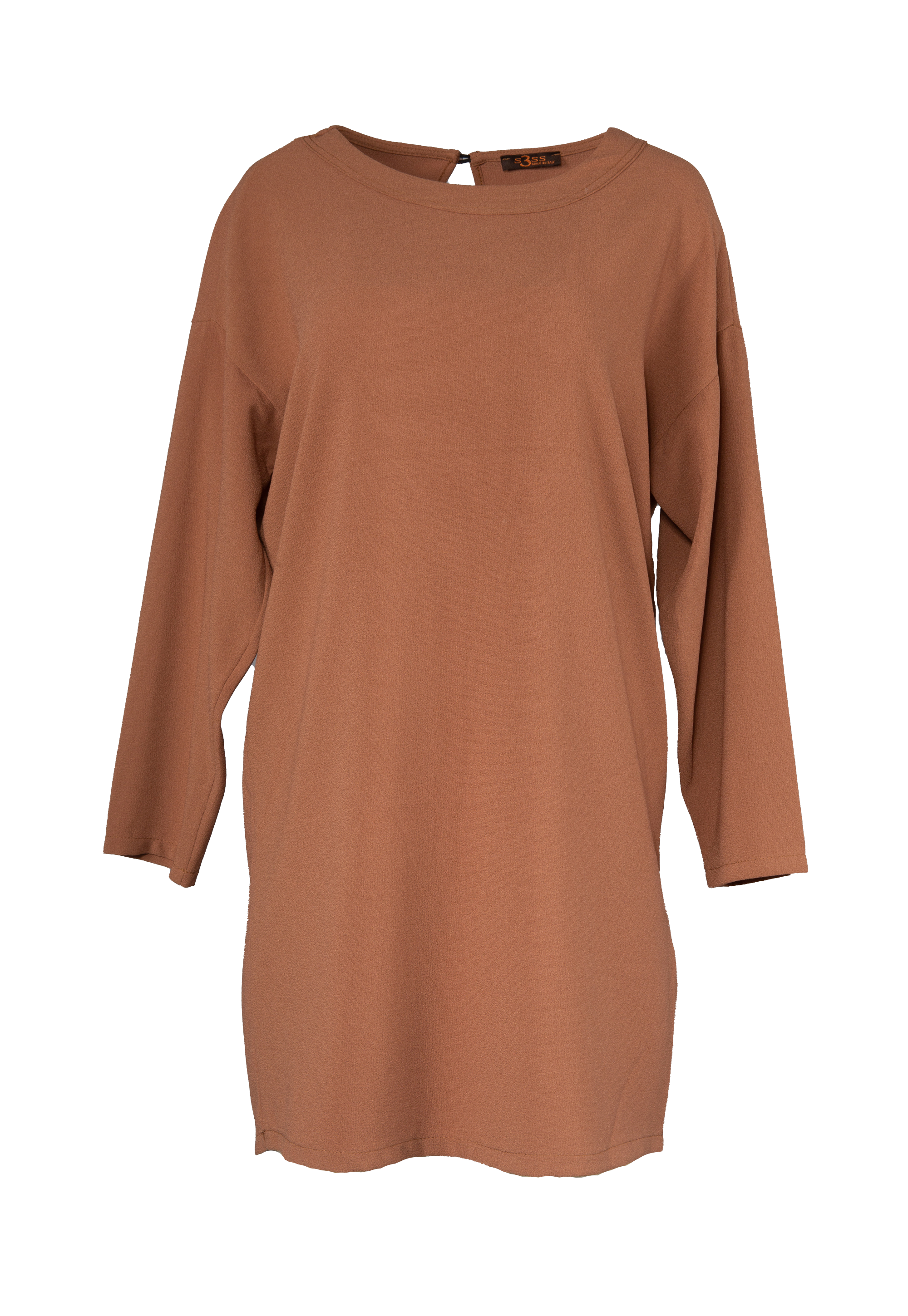 Tunic with a straight cut and a round neckline