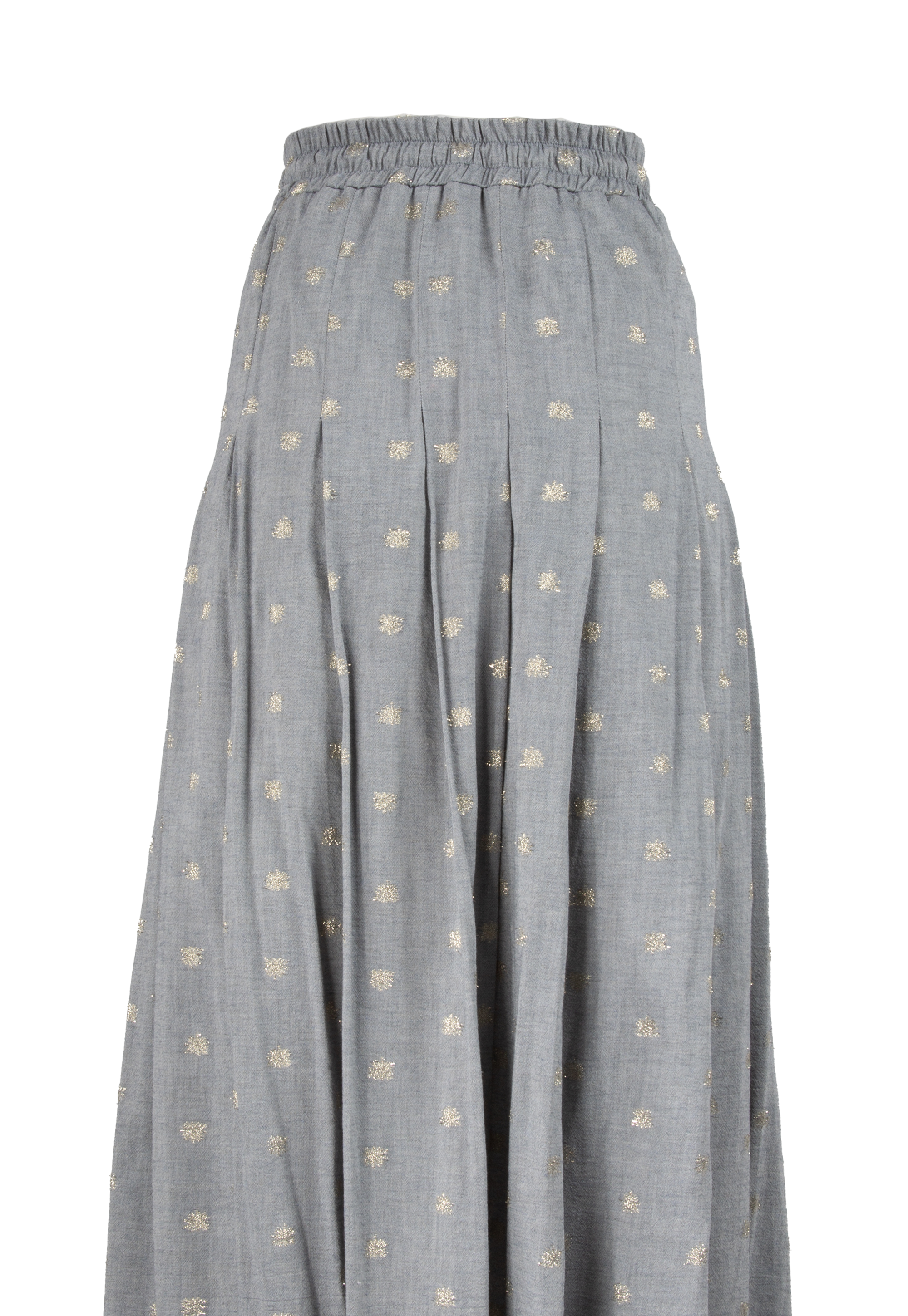 Long light blue skirt with sparkly dots