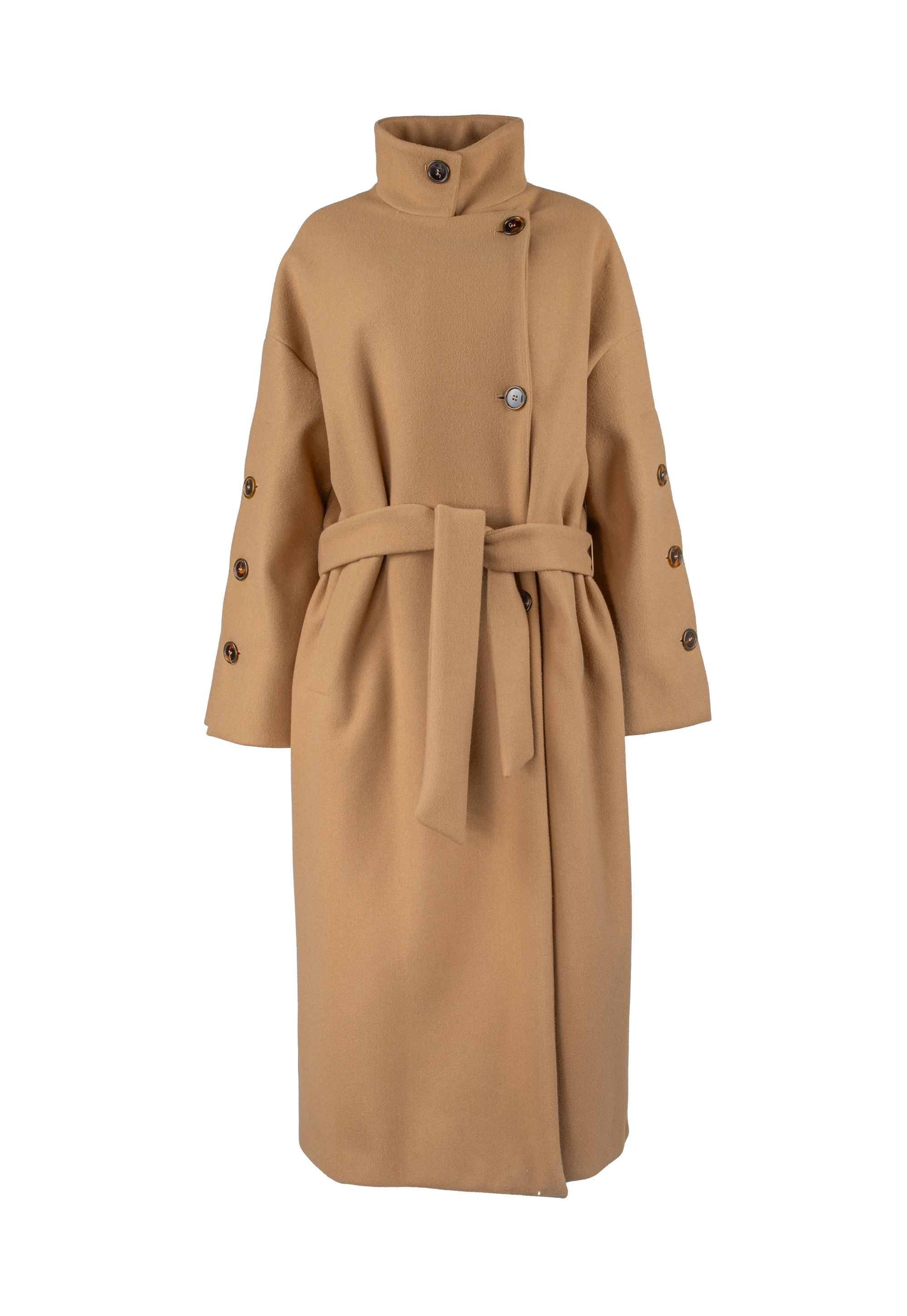 High collar coat | Cappuccino