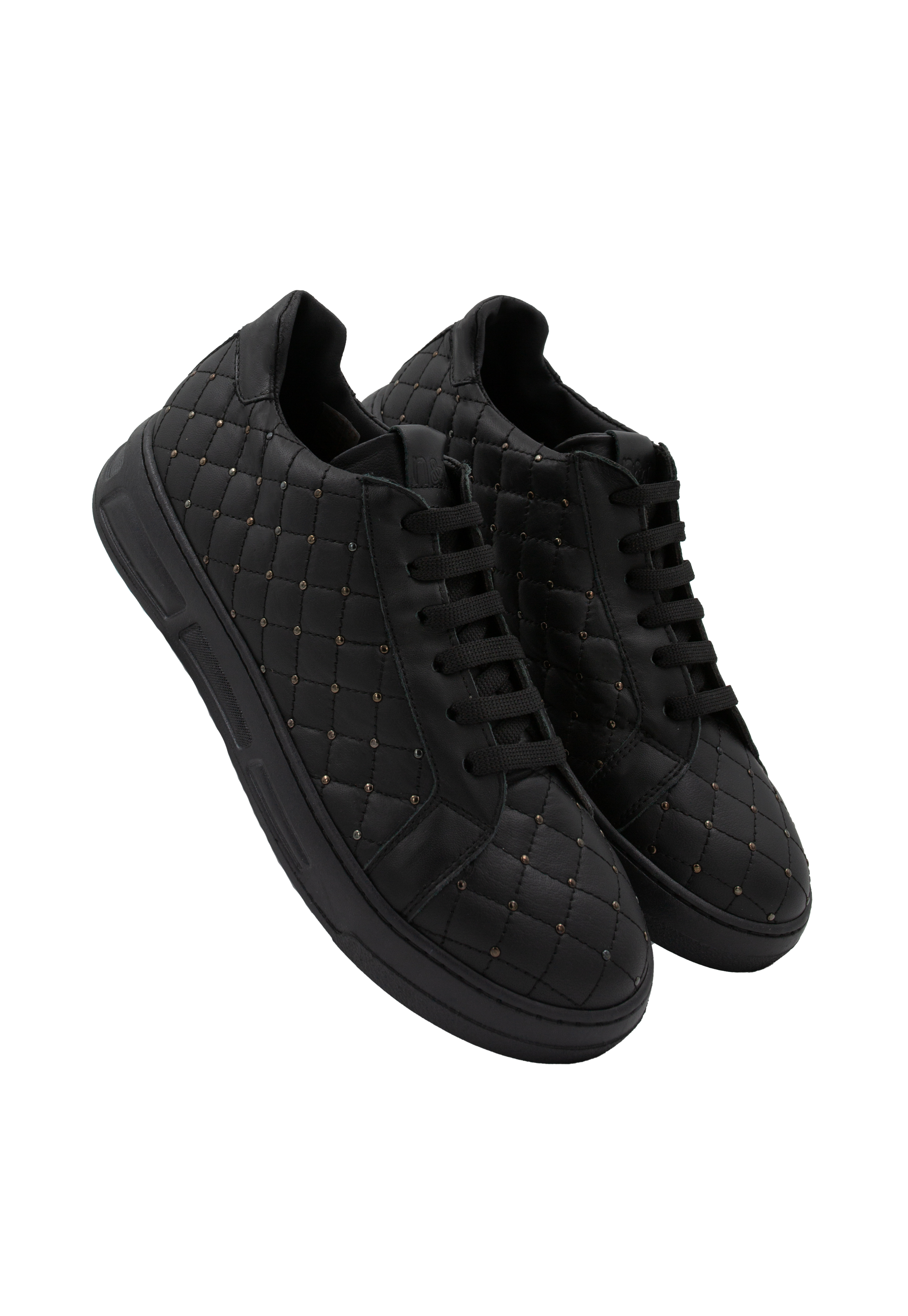 Leather sneakers with black dots