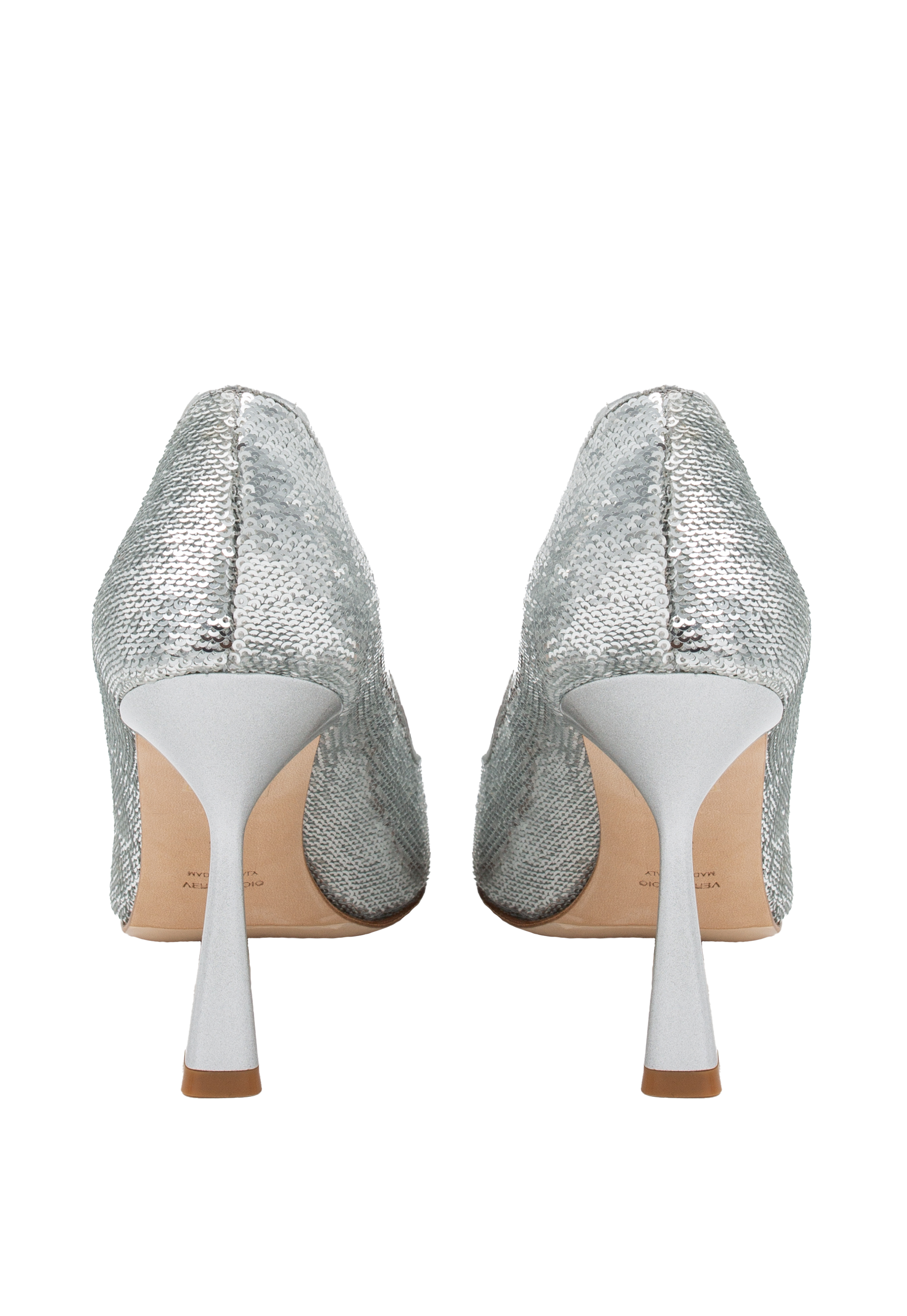 Silver bead heels