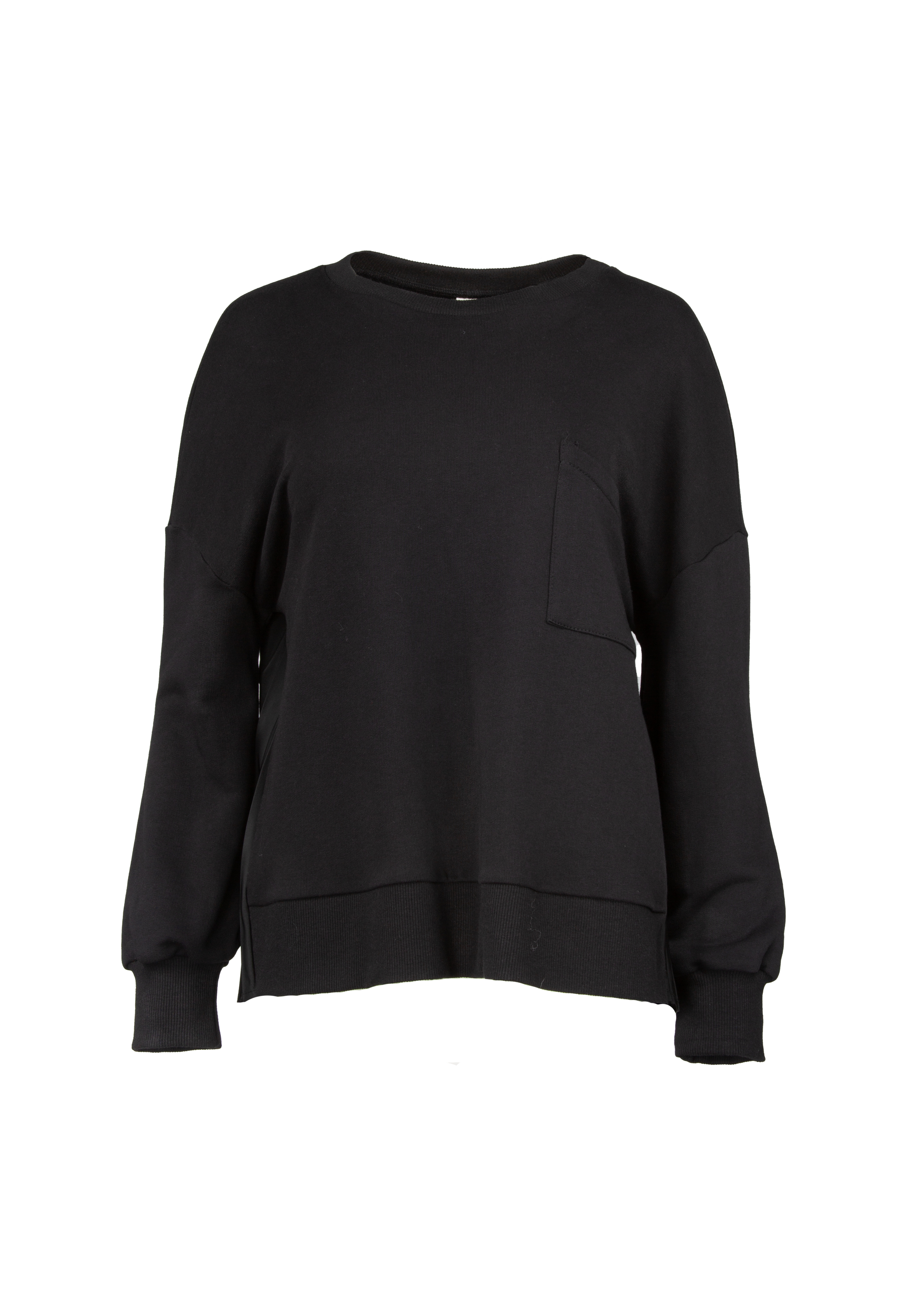 Sweatshirt with pleated material on the back