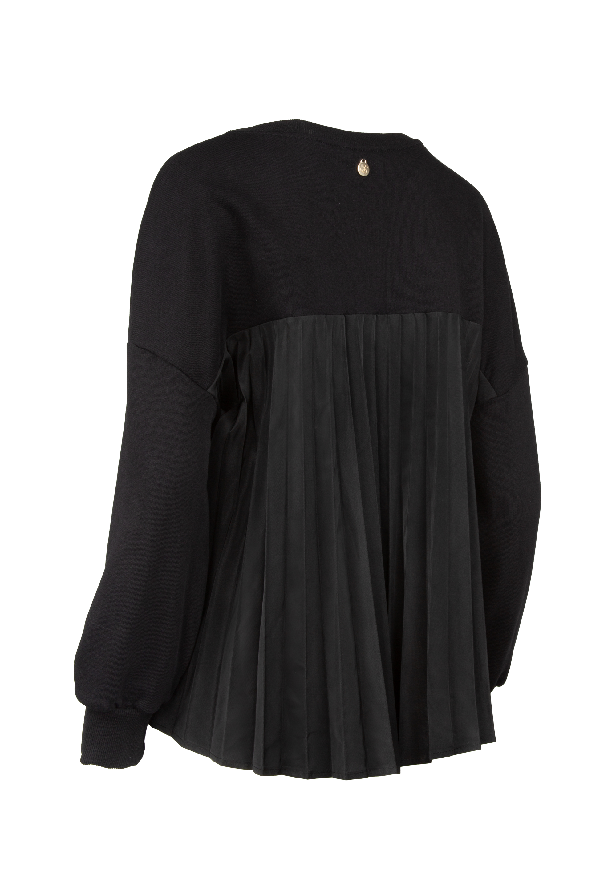 Sweatshirt with pleated material on the back