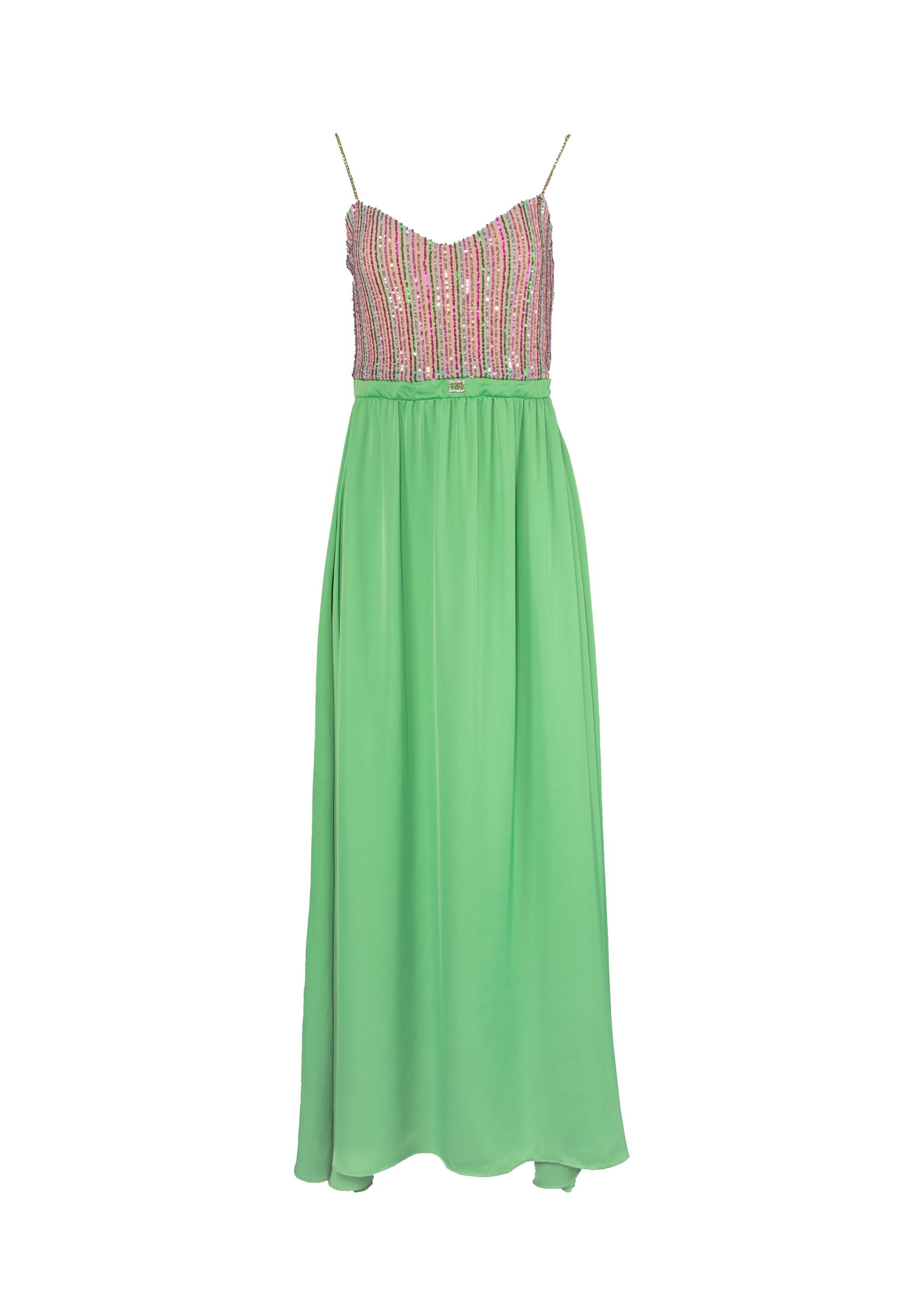 Long dress with zircon straps