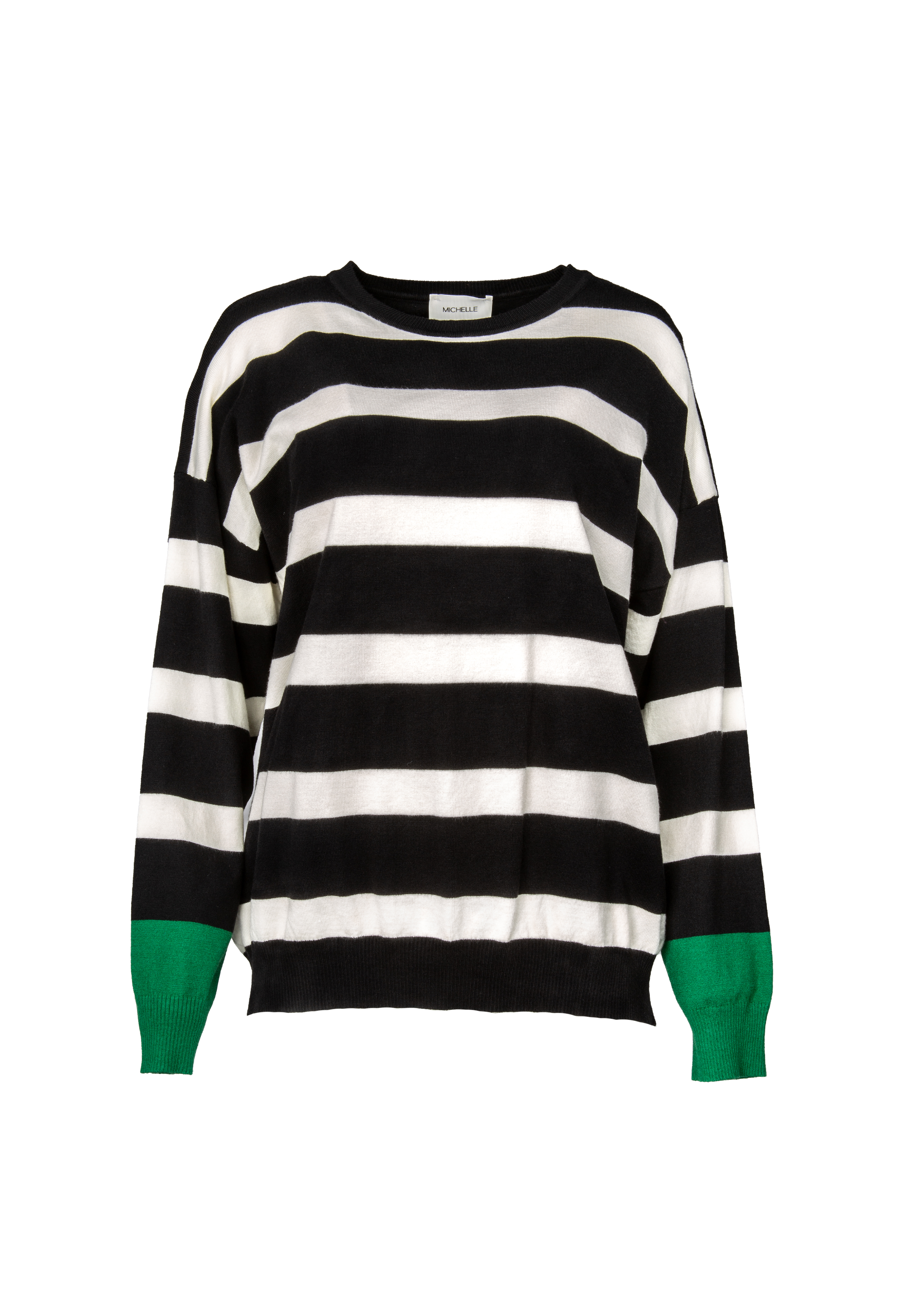 Sweatshirt in black and white wide stripes