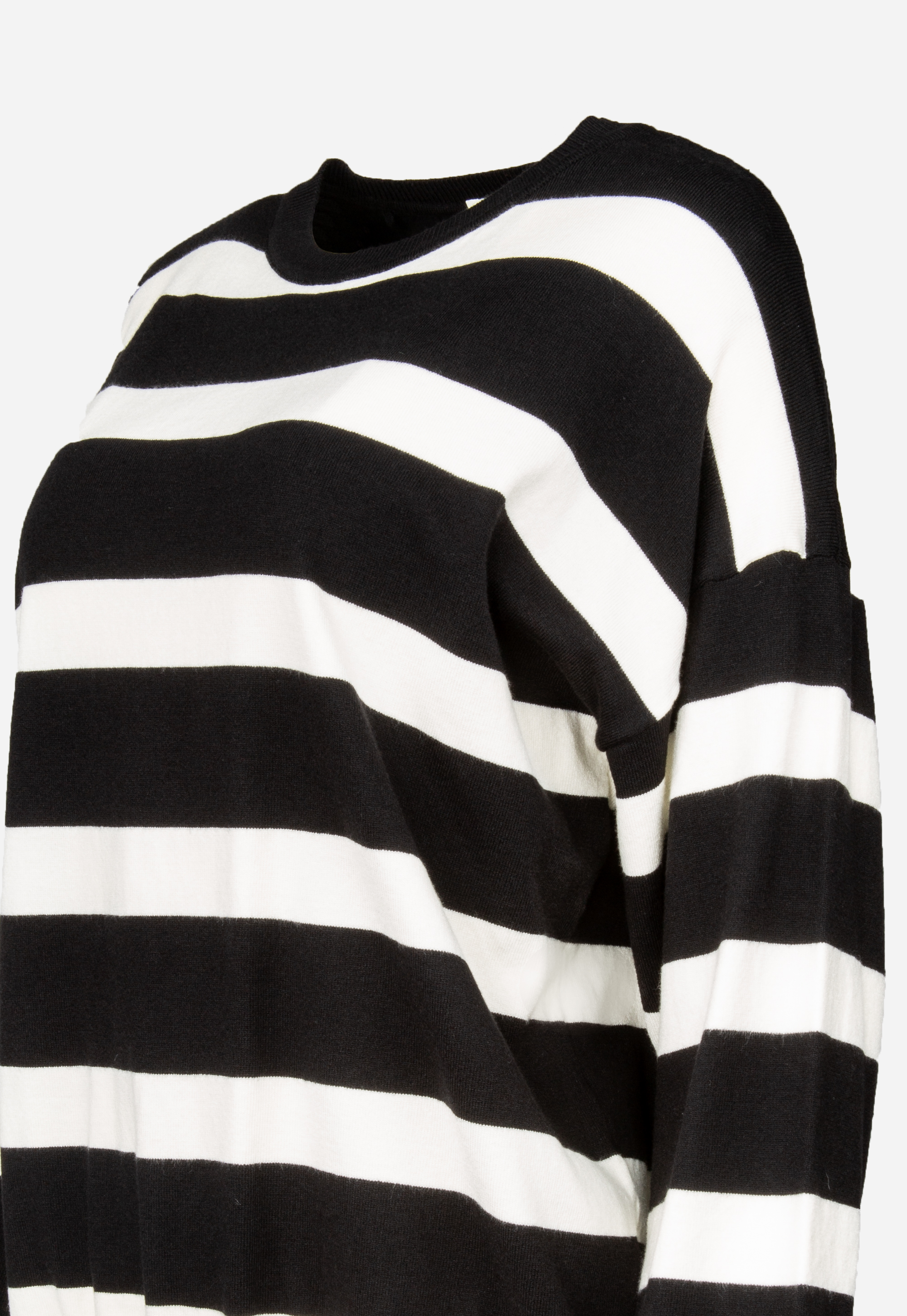 Sweatshirt in black and white wide stripes