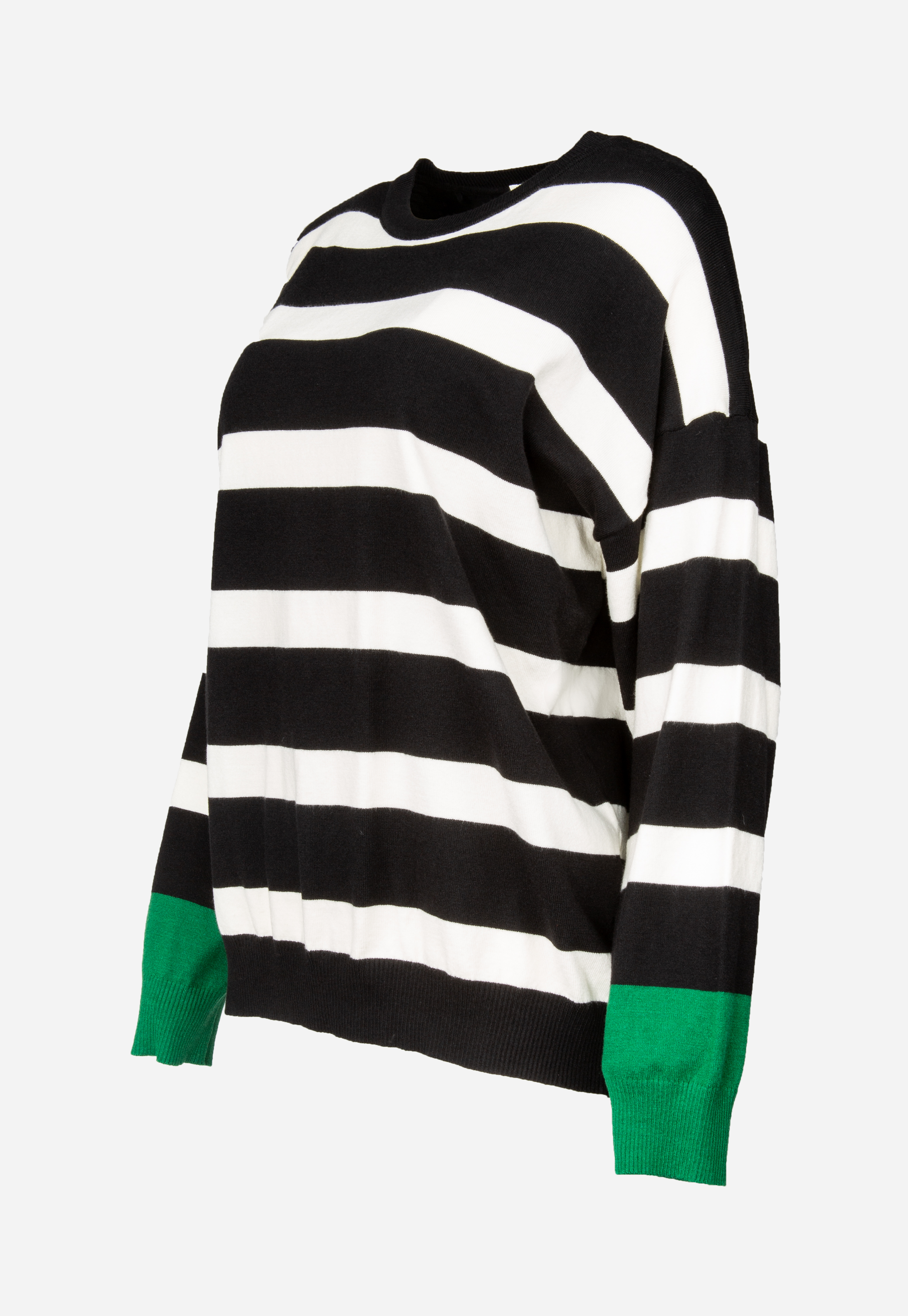 Sweatshirt in black and white wide stripes