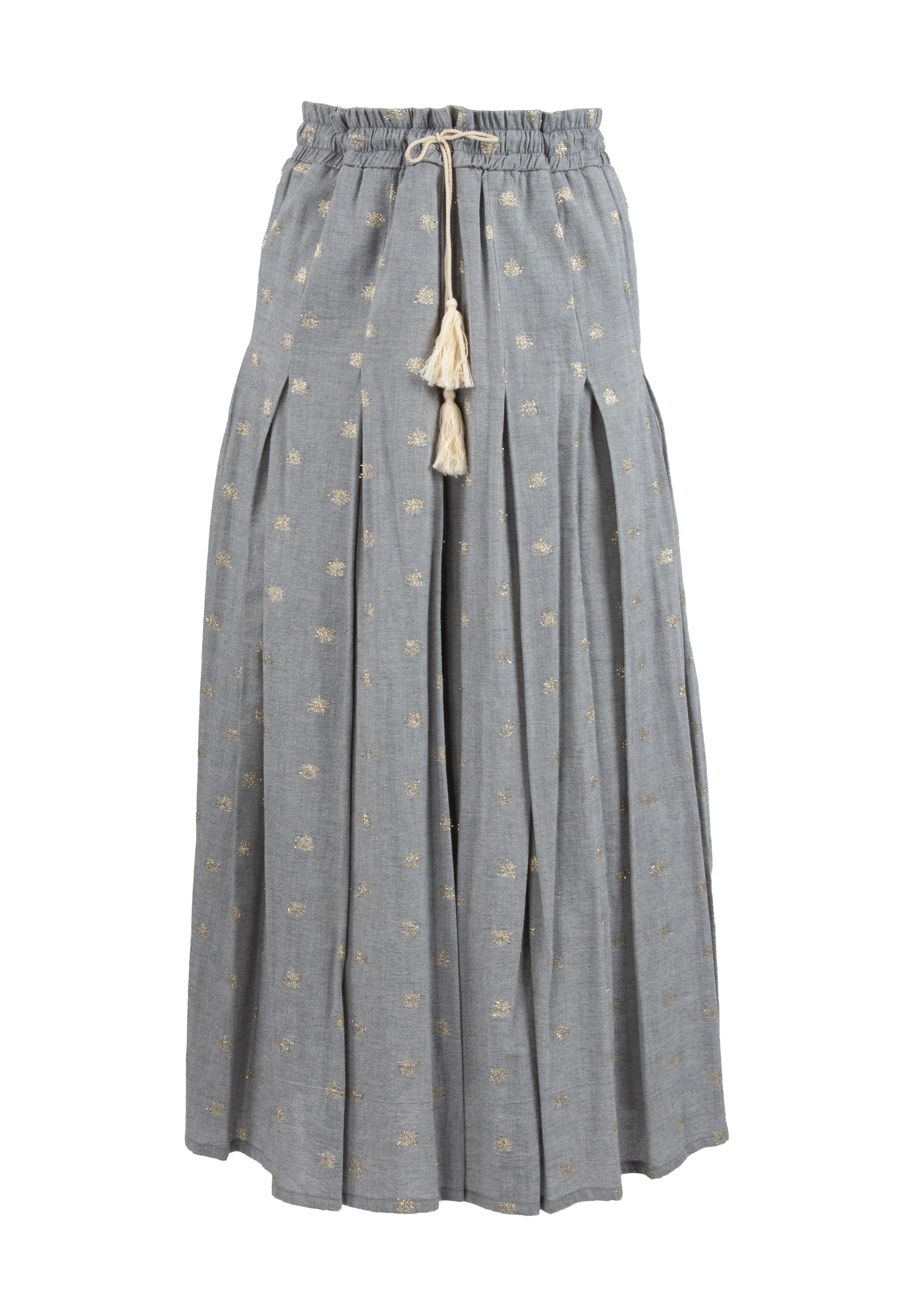 Long light blue skirt with sparkly dots