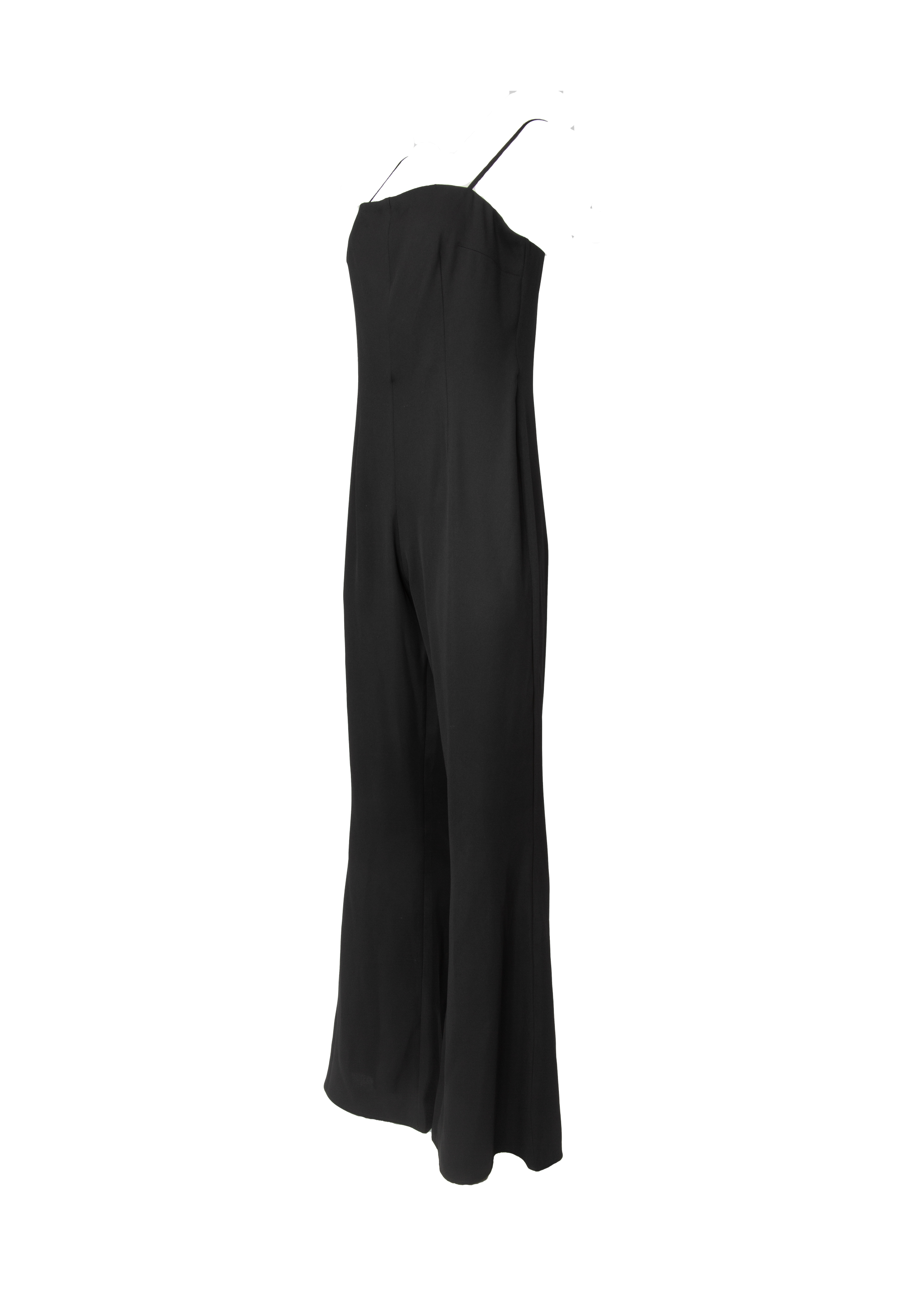 Jumpsuit with thin straps and trapeze legs