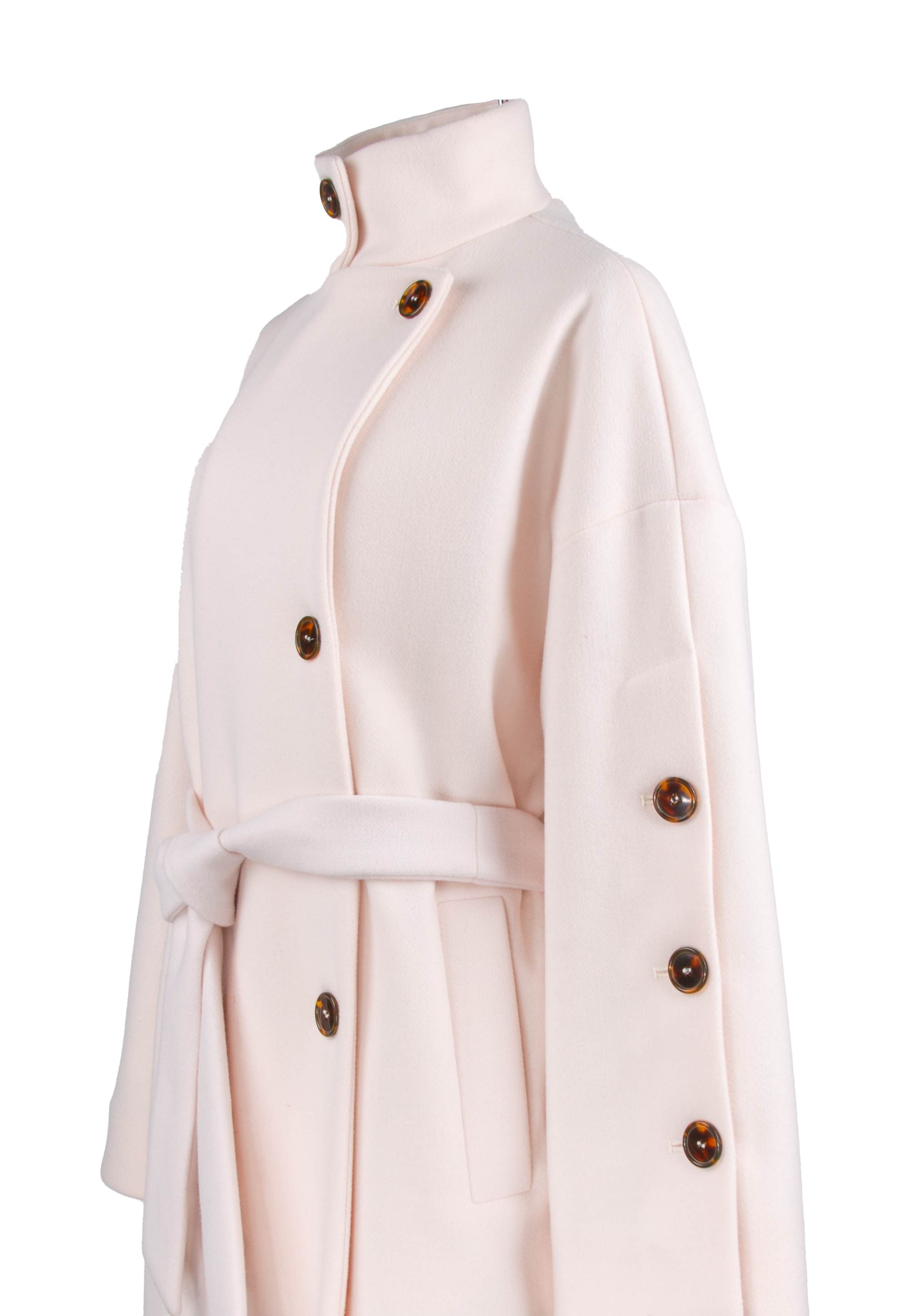 High collar coat | Light pink