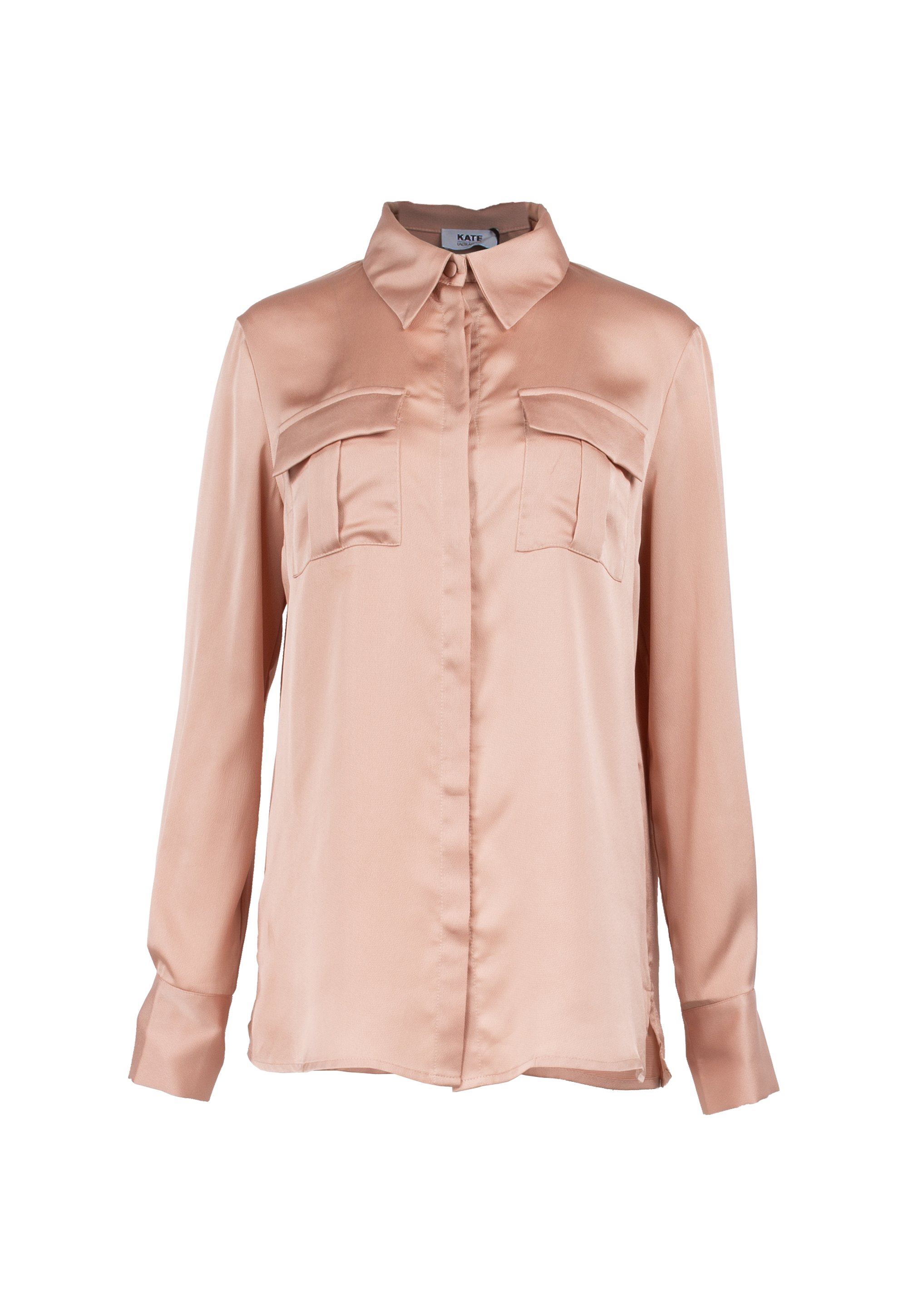 Pink long sleeved shirt with standard collar