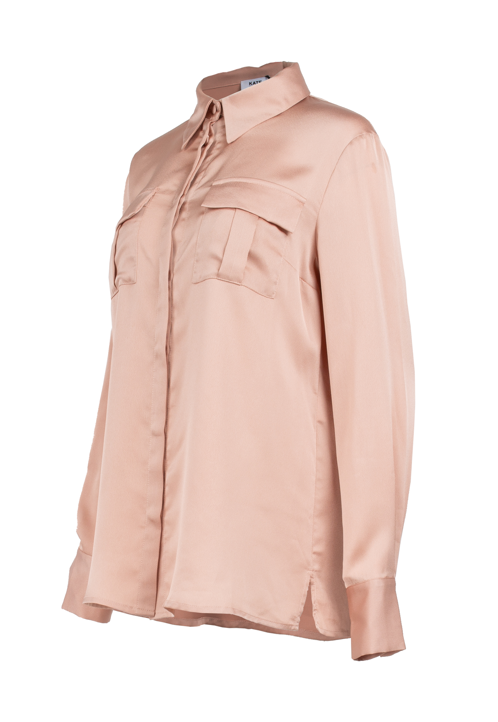 Pink long sleeved shirt with standard collar