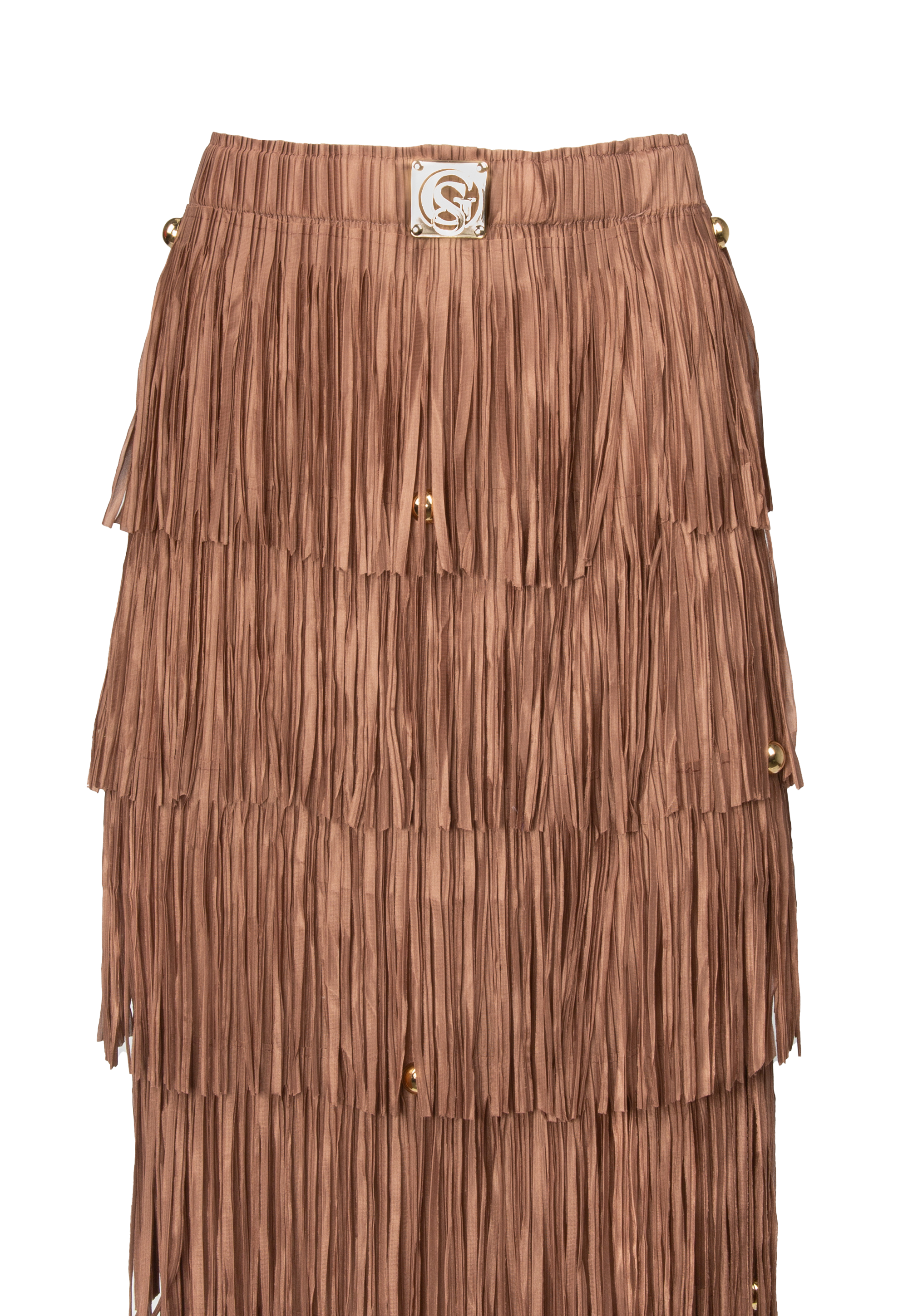 Skirt with brown tassels