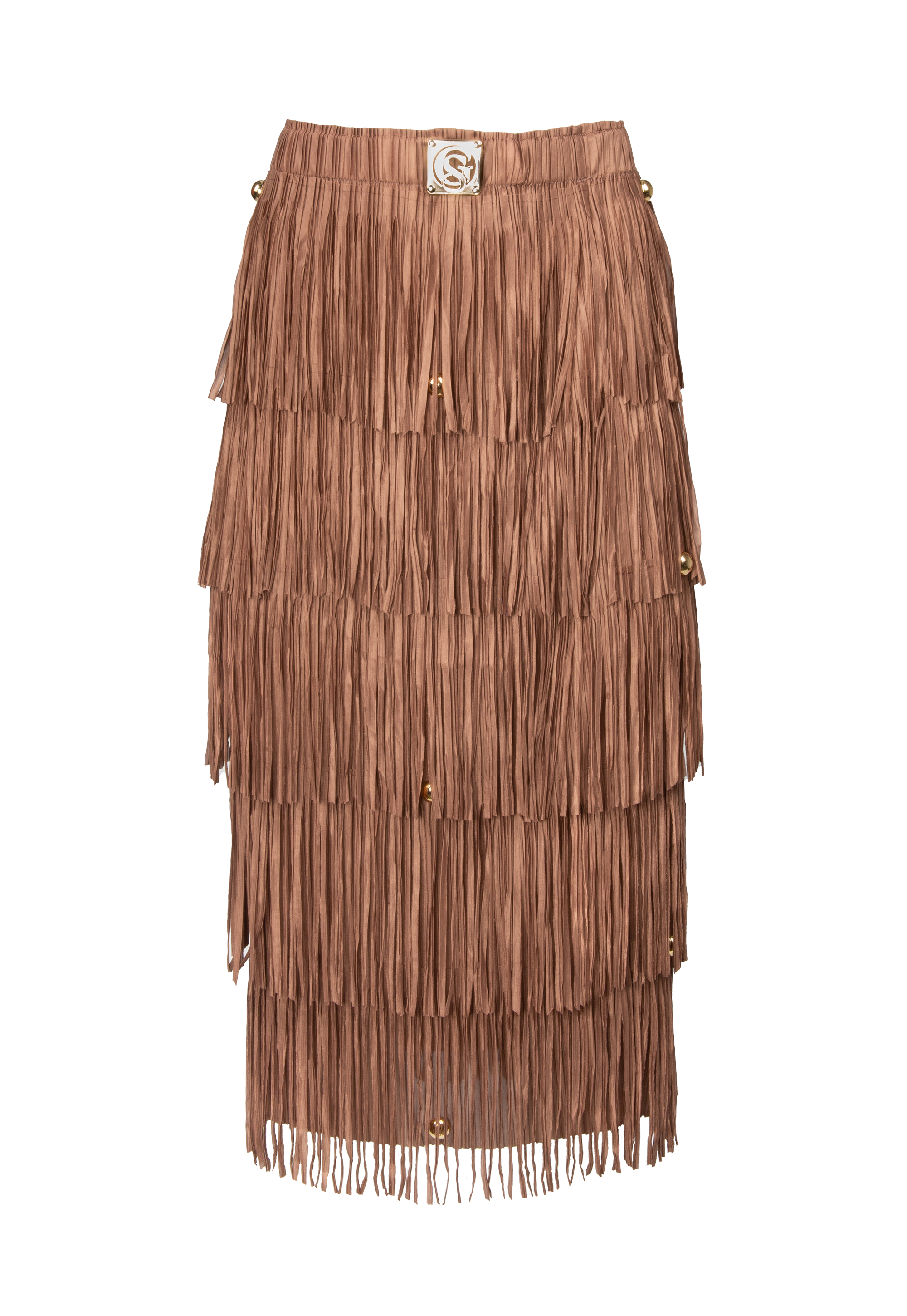 Skirt with brown tassels