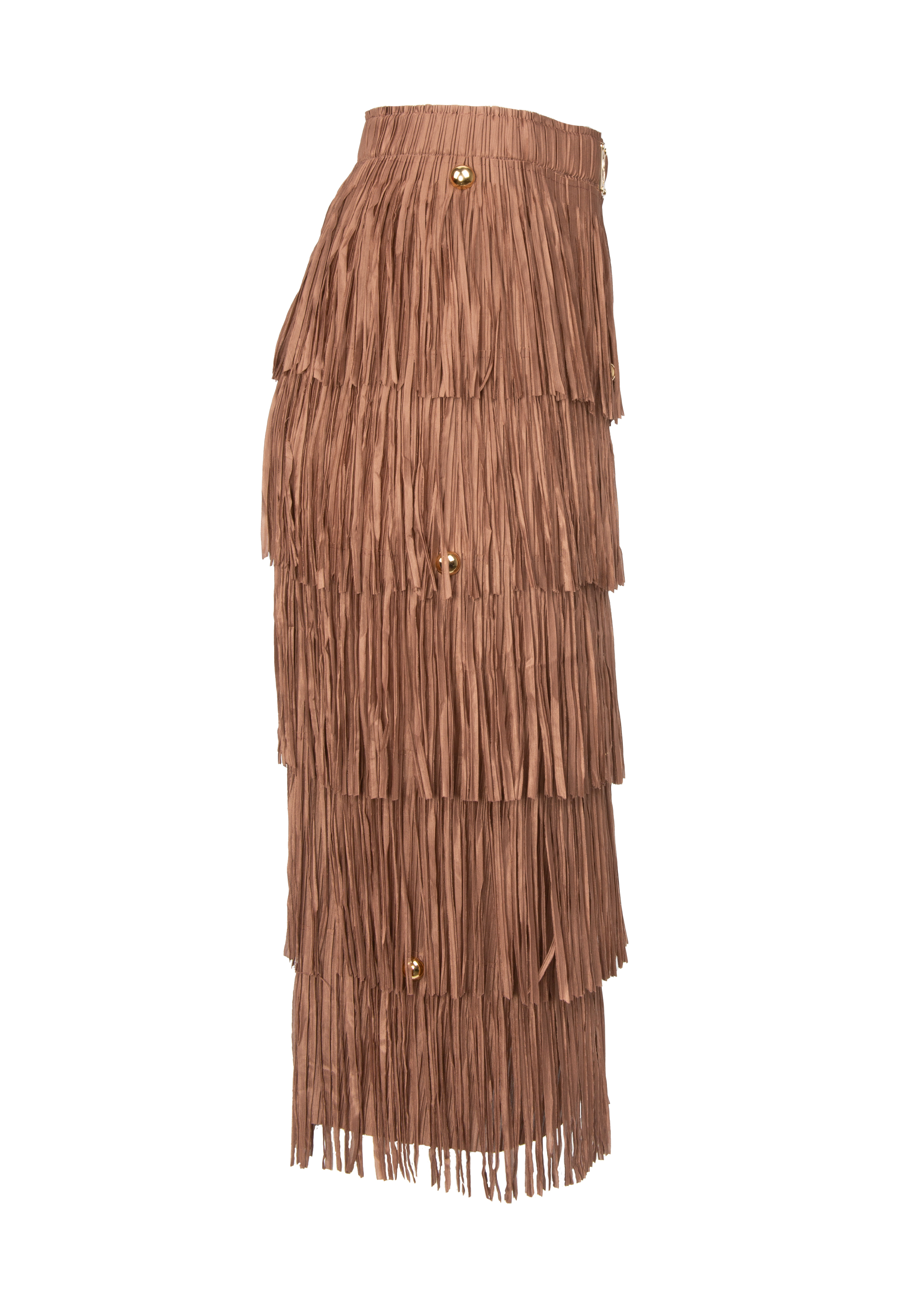 Skirt with brown tassels