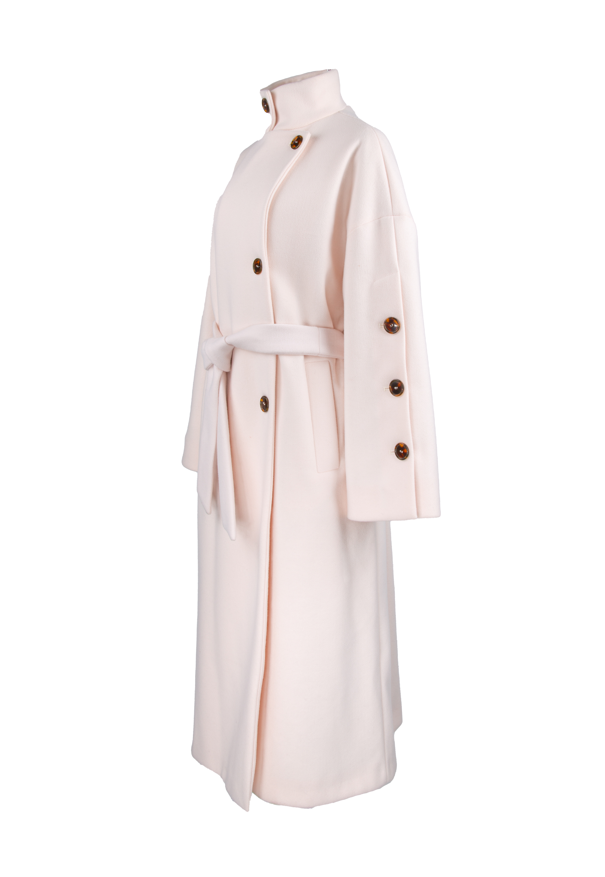 High collar coat | Light pink