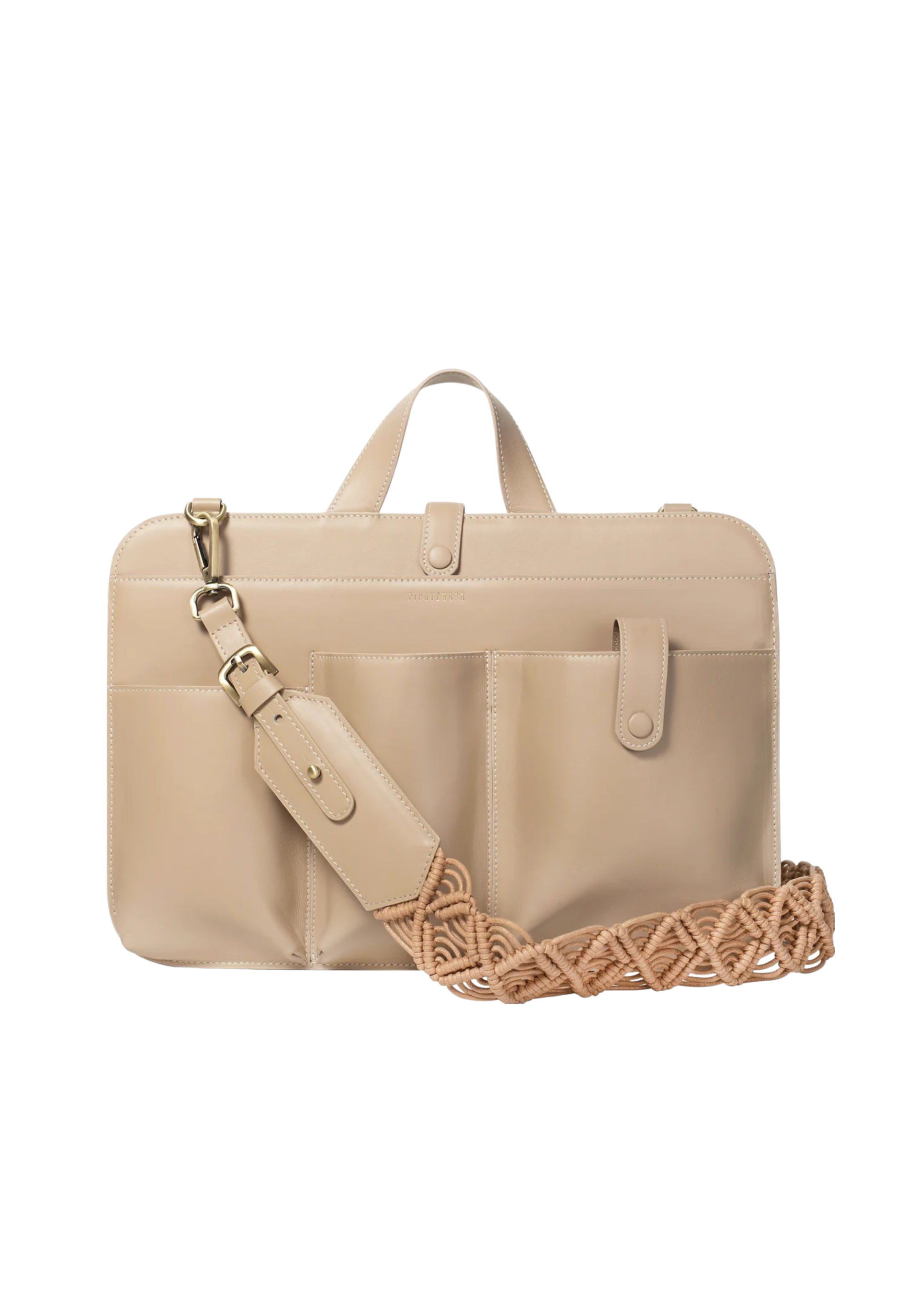 LIA Leather Nude Laptop Bag