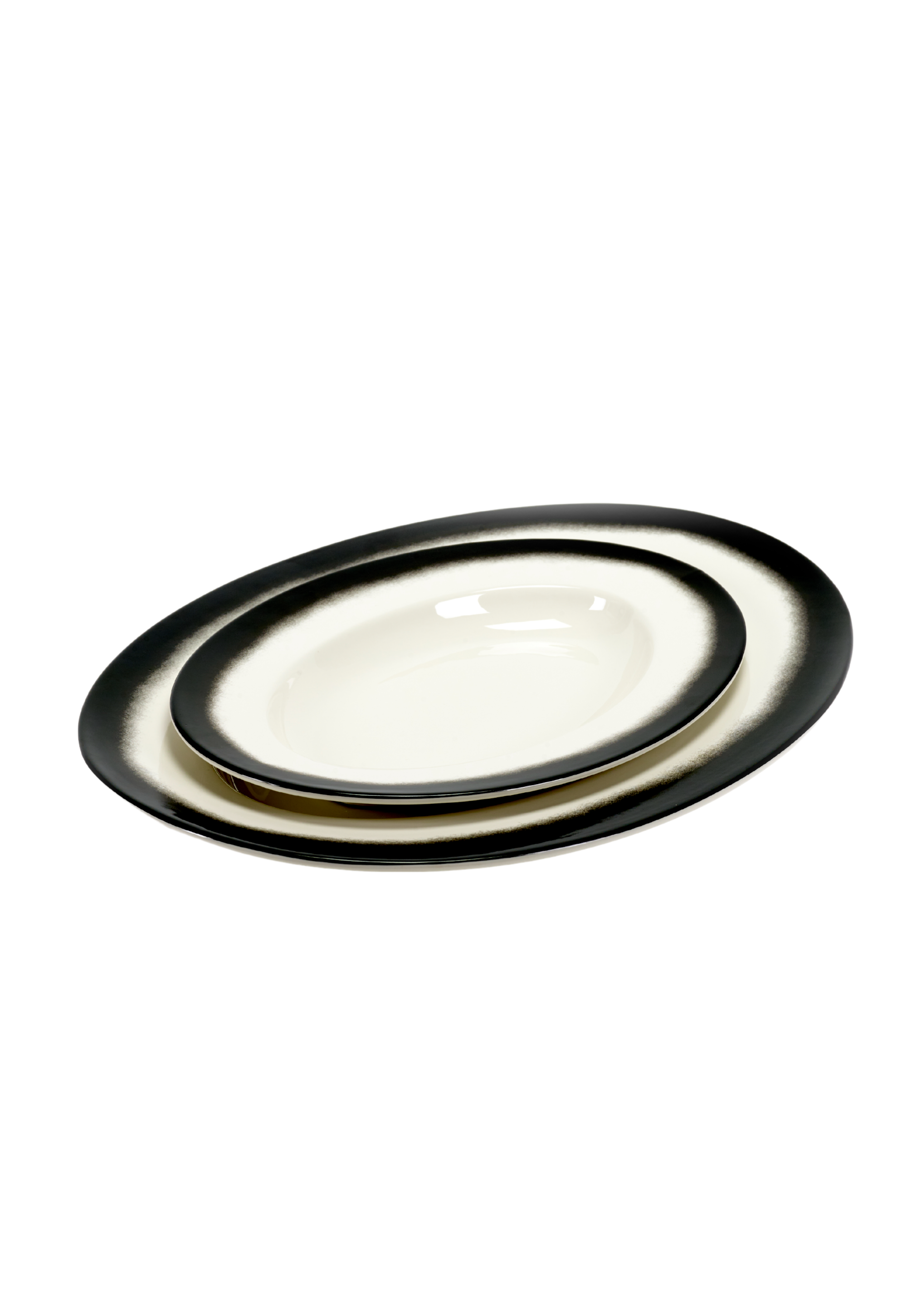 Oval Dish M Black Edge / Paola Navone