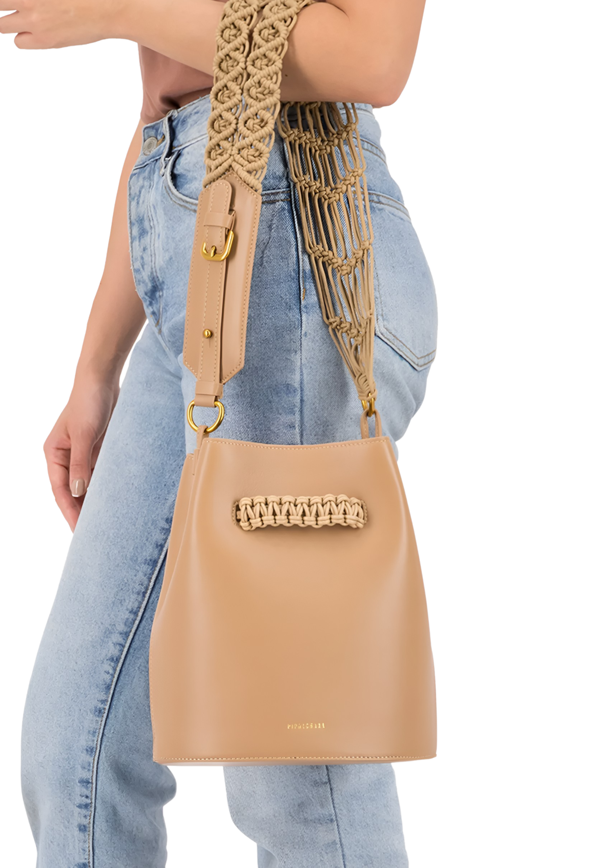 Sham Bucket Bag Nude