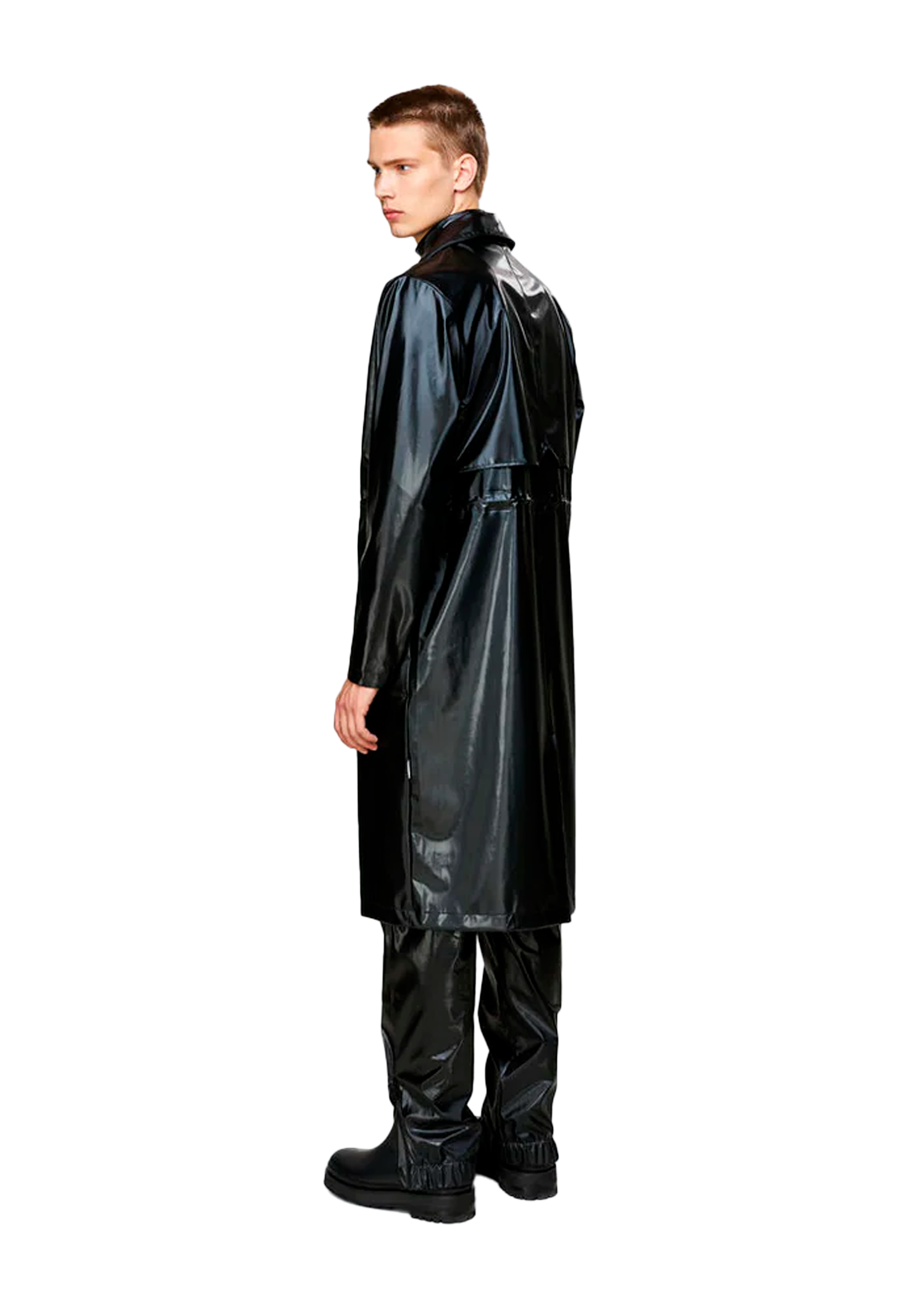 String Overcoat| Shiny Black