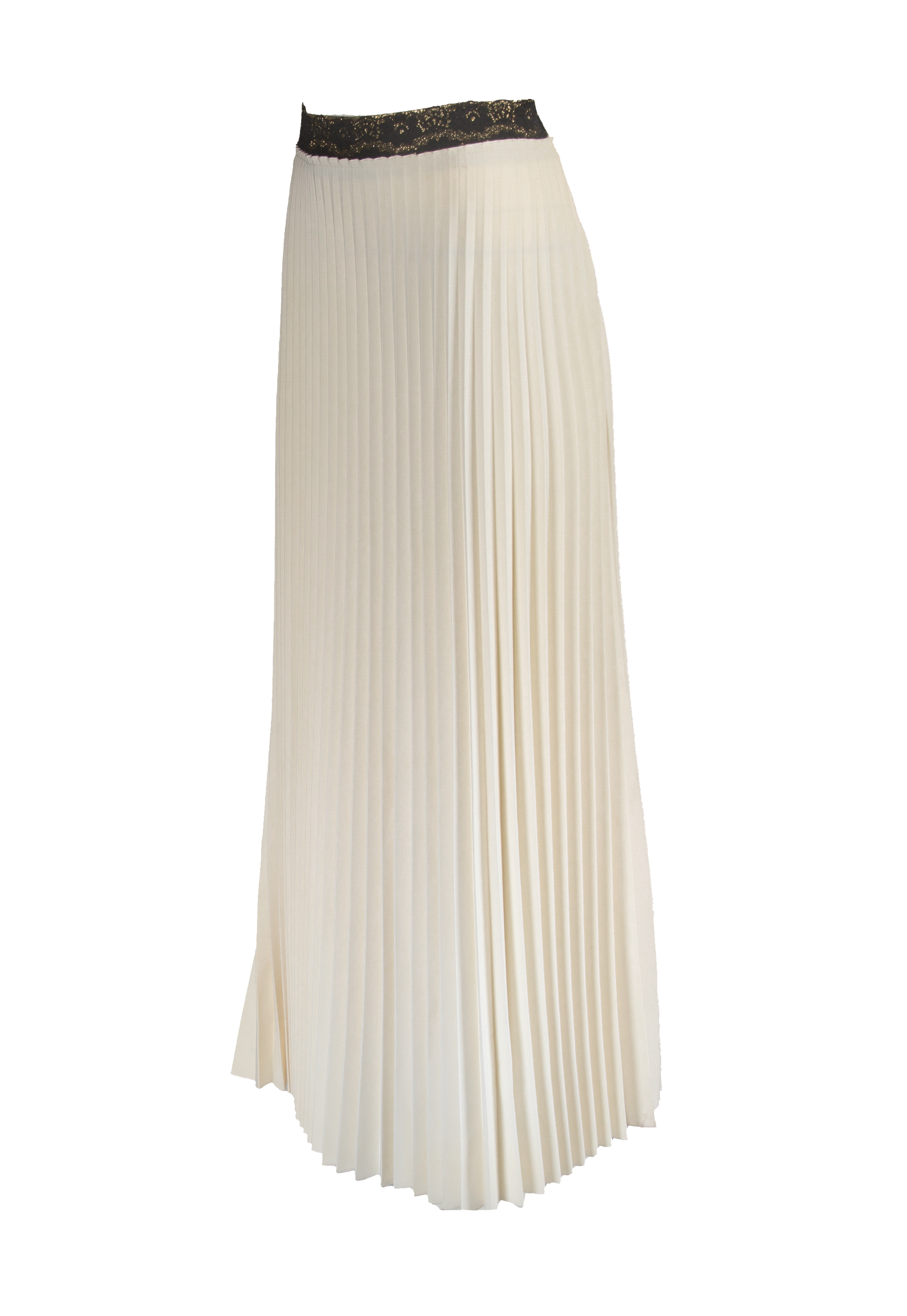 Long white pleated skirt