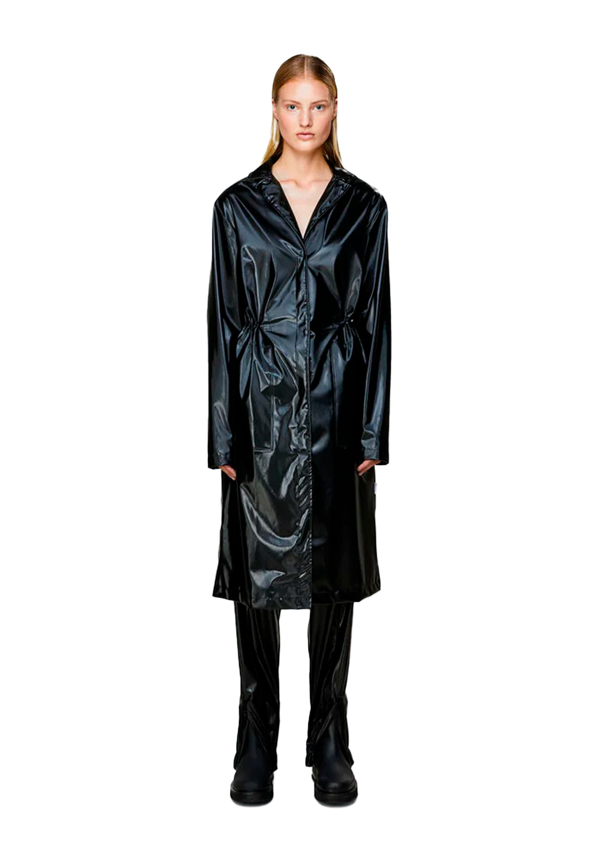 String Overcoat| Shiny Black